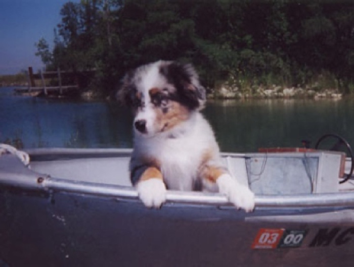 Neo in boat